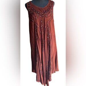 Jovie Maxi Dress Womens One Size Plus Embroidered Whimsigoth Hippie Dress EUC